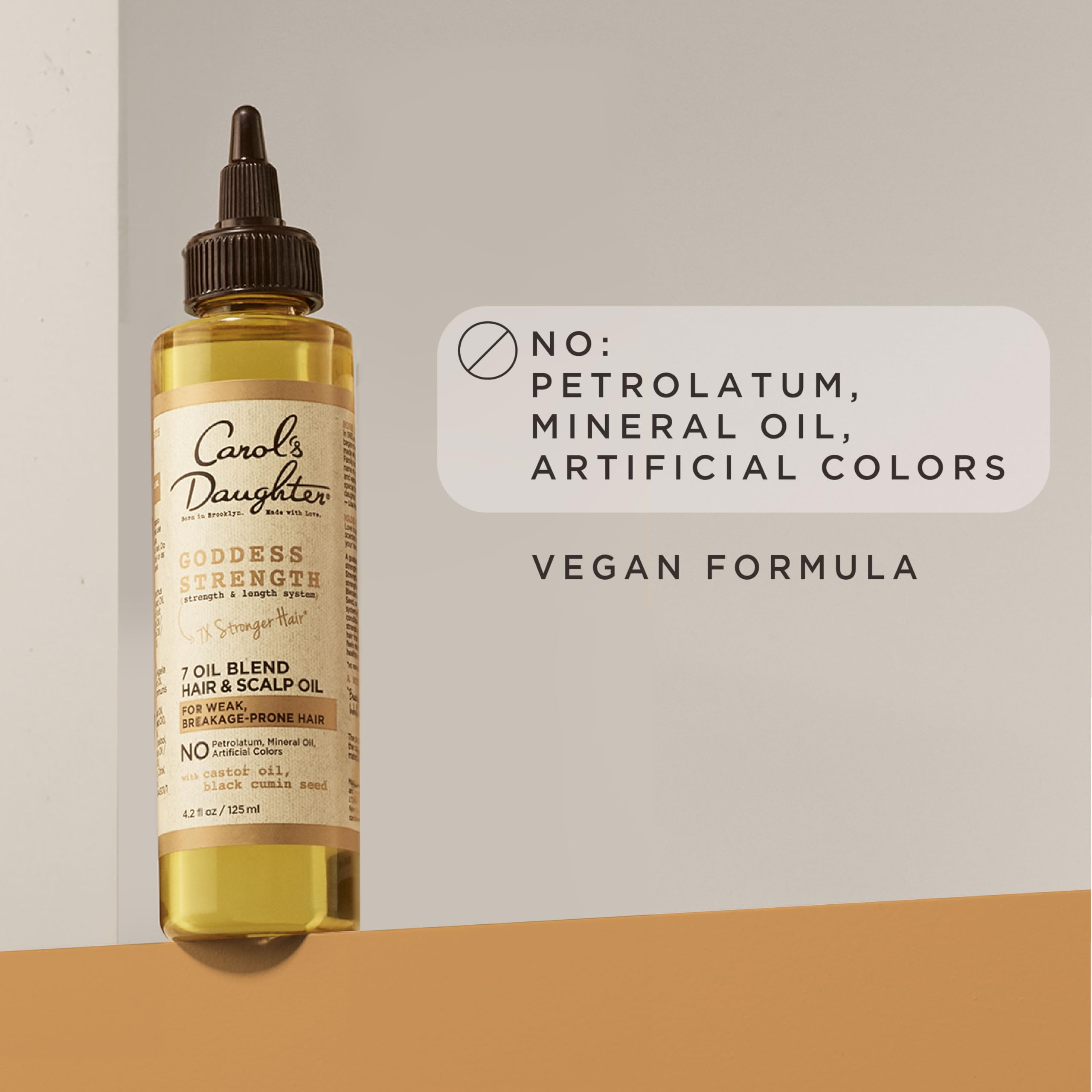 Non-greasy feel after applying Goddess Strength oil.