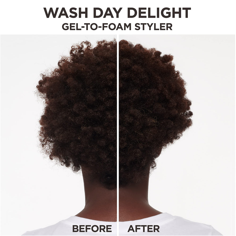 Wet hair being treated with Carol's Daughter Wash Day Delight for even distribution