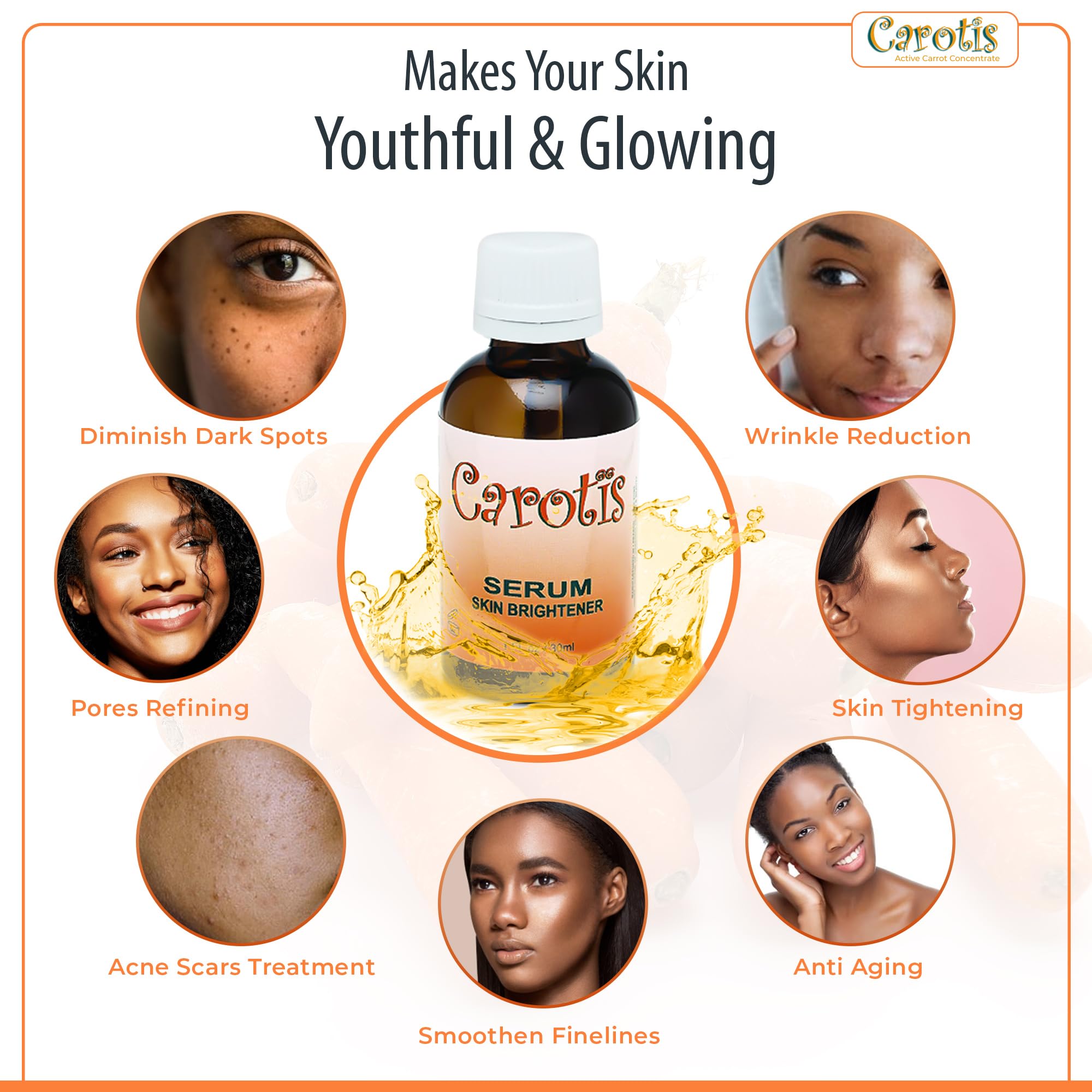 CAROTÏS Brightening Serum texture on skin demonstrates smooth finish.
