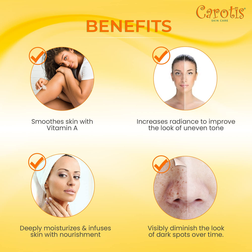 CAROTÏS carrot oil vitamin A boost image implies antioxidant protection