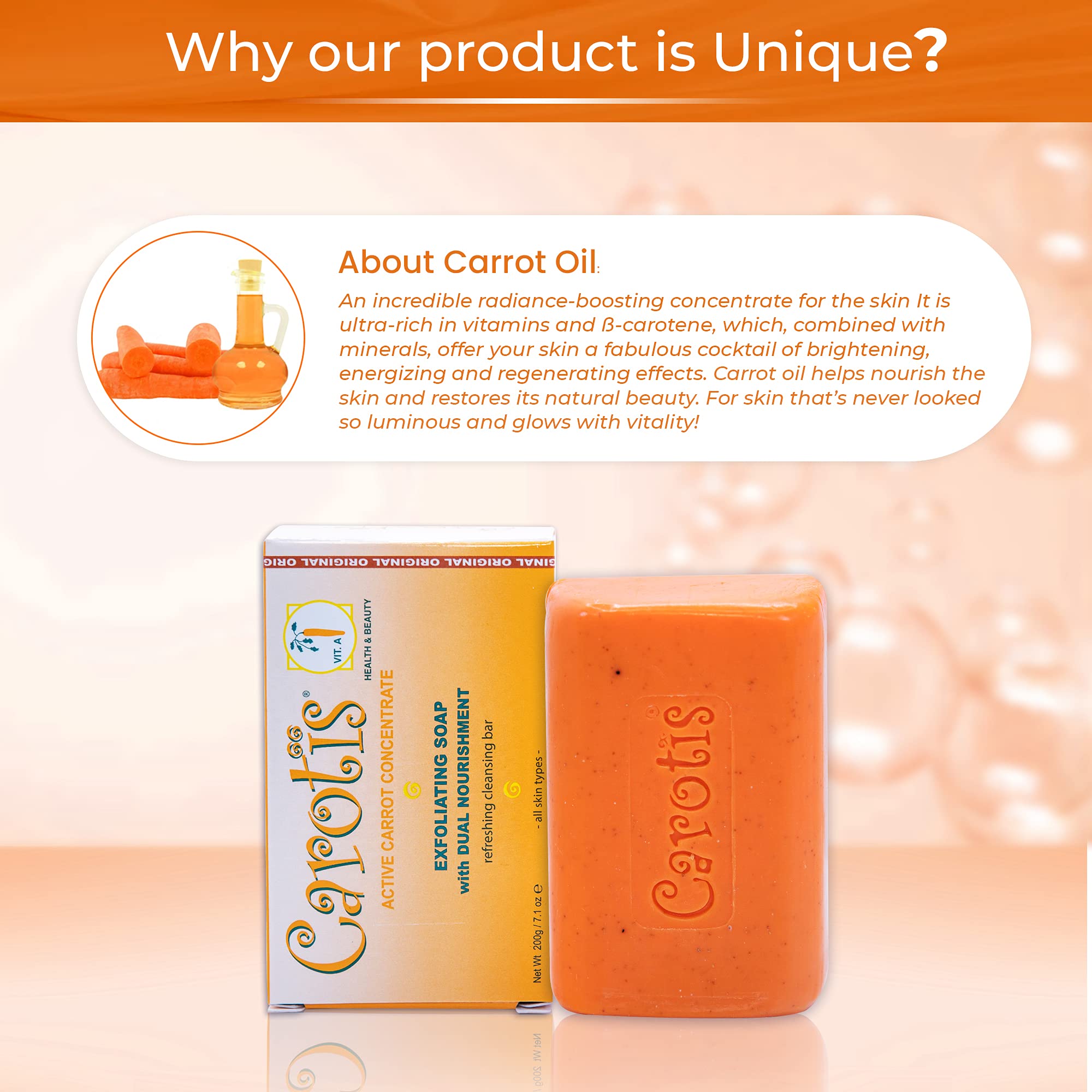 CAROTÏS Exfoliating Soap after cleansing hydration helps soften skin