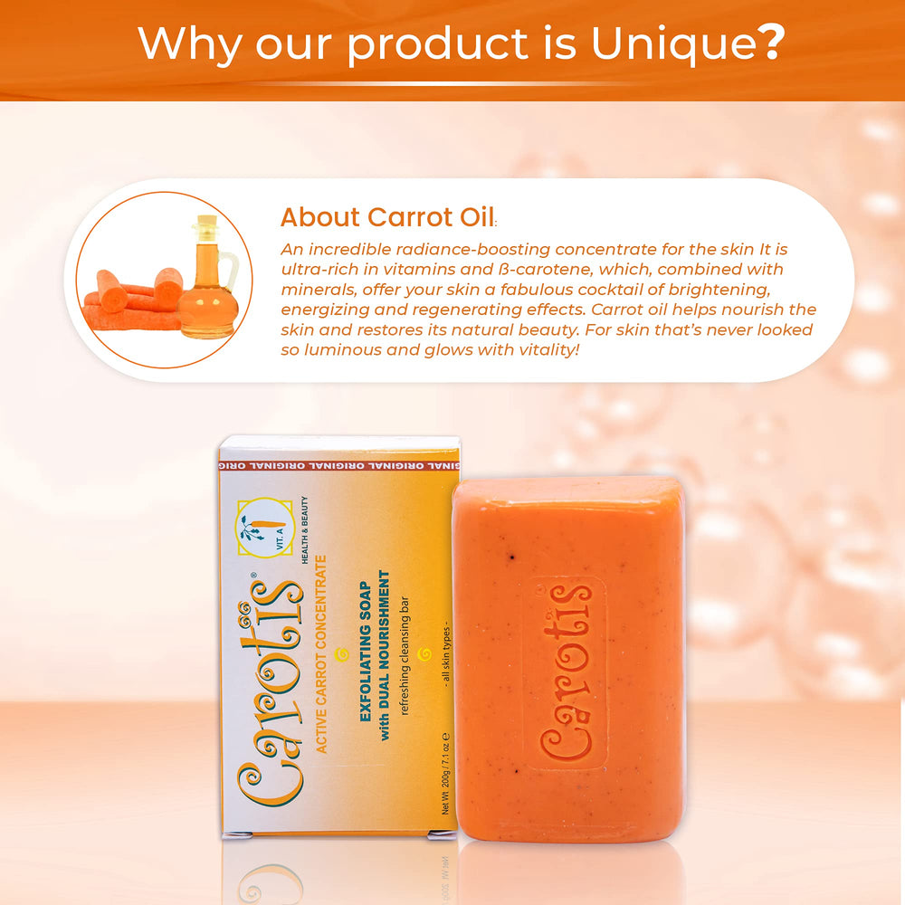 CAROTÏS Exfoliating Soap after cleansing hydration helps soften skin