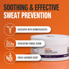 Carpe Clinical Grade Underarm Wipes closeup showing wipes texture and non-irritating formula.