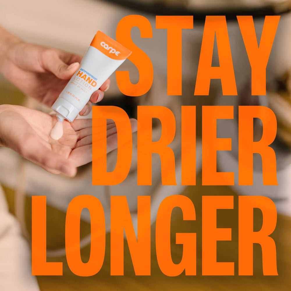 Carpe Non-Greasy Formula closeup emphasizes skin comfort during wear.