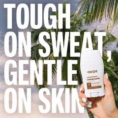 Carpe dermatologist-tested seal visible reinforcing safety and trust.