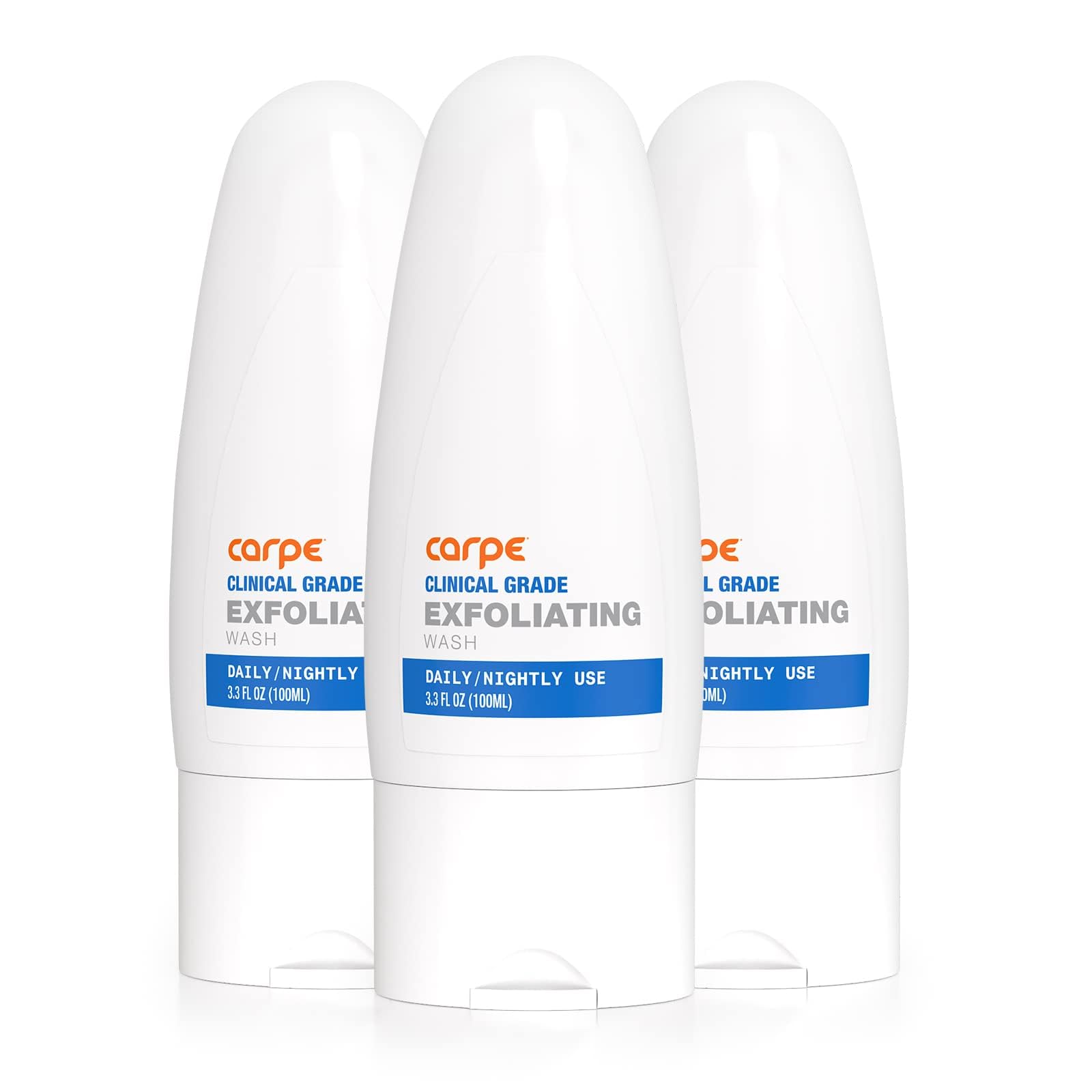 Carpe Exfoliating Underarm Scrub jar close-up showing minty formula and texture for smoother skin