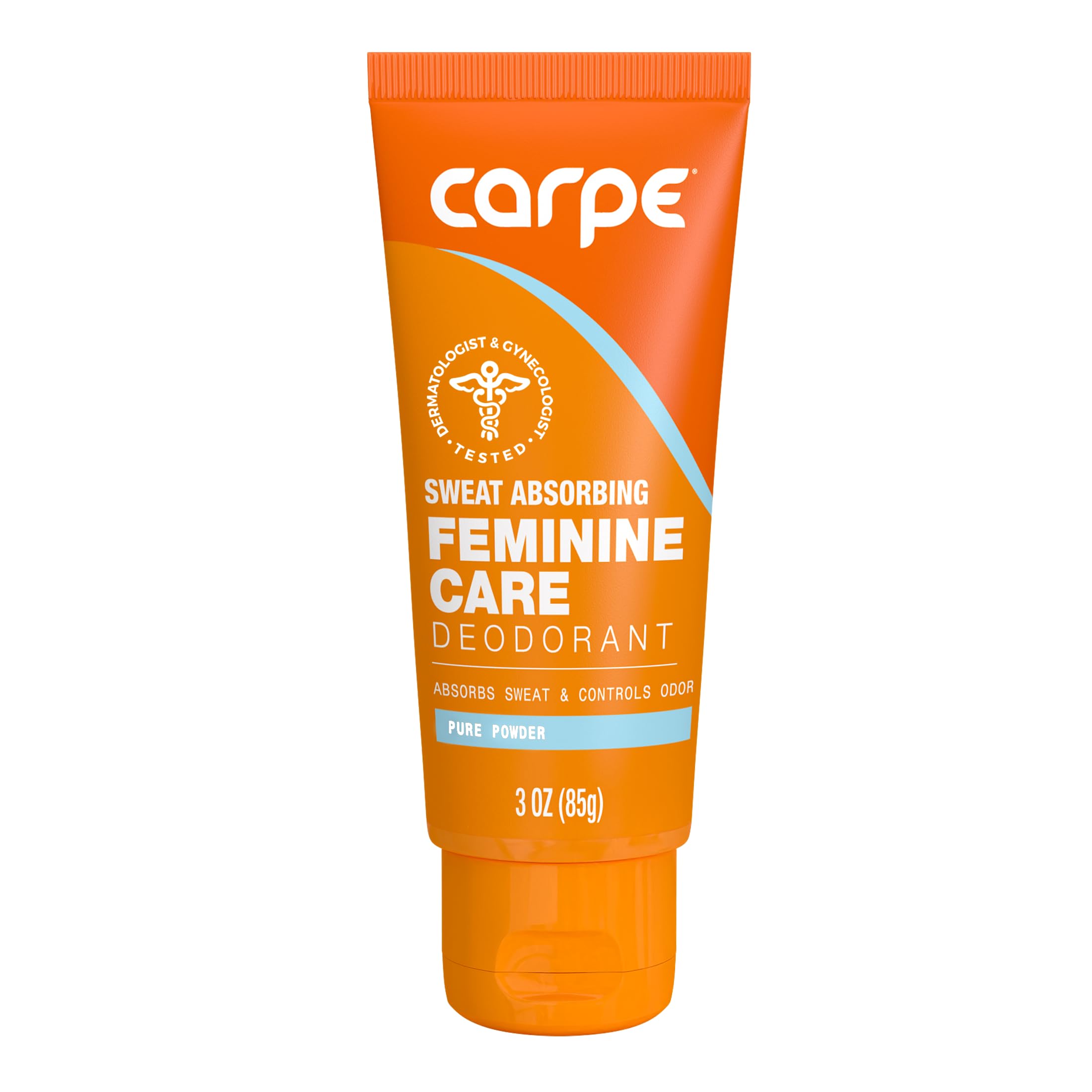 Carpe Feminine Care deodorant bottle front for fresh, pH-balanced care