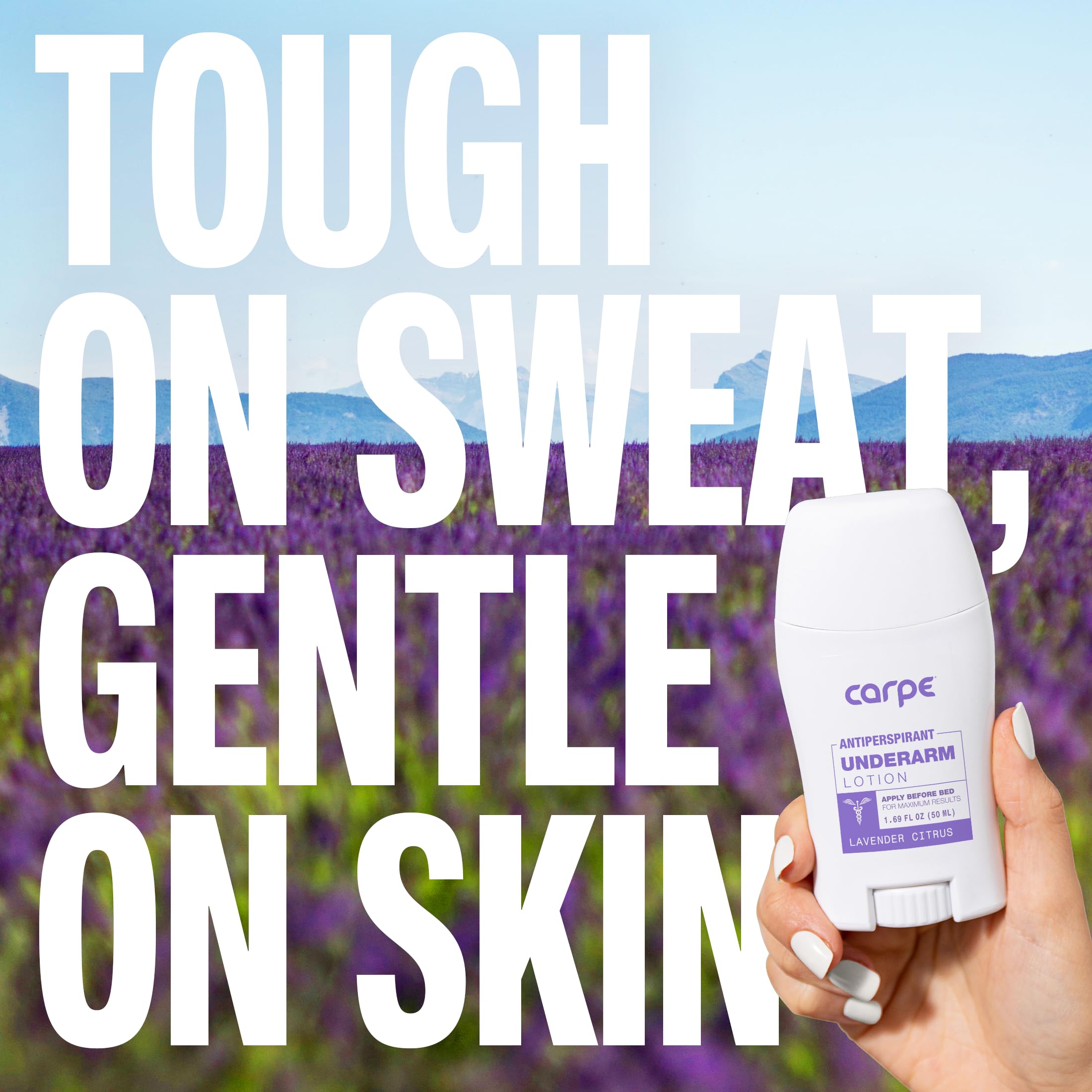 Carpe night-time application scene suggests a routine step before bed for protection.