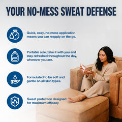 Carpe Sweat Absorbing Foot Lotion dime-dose usage demonstrates clean moisture management.