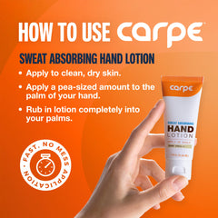 carpe sweat absorbing hand lotion two-pack box, dermatologist-recommended for everyday use