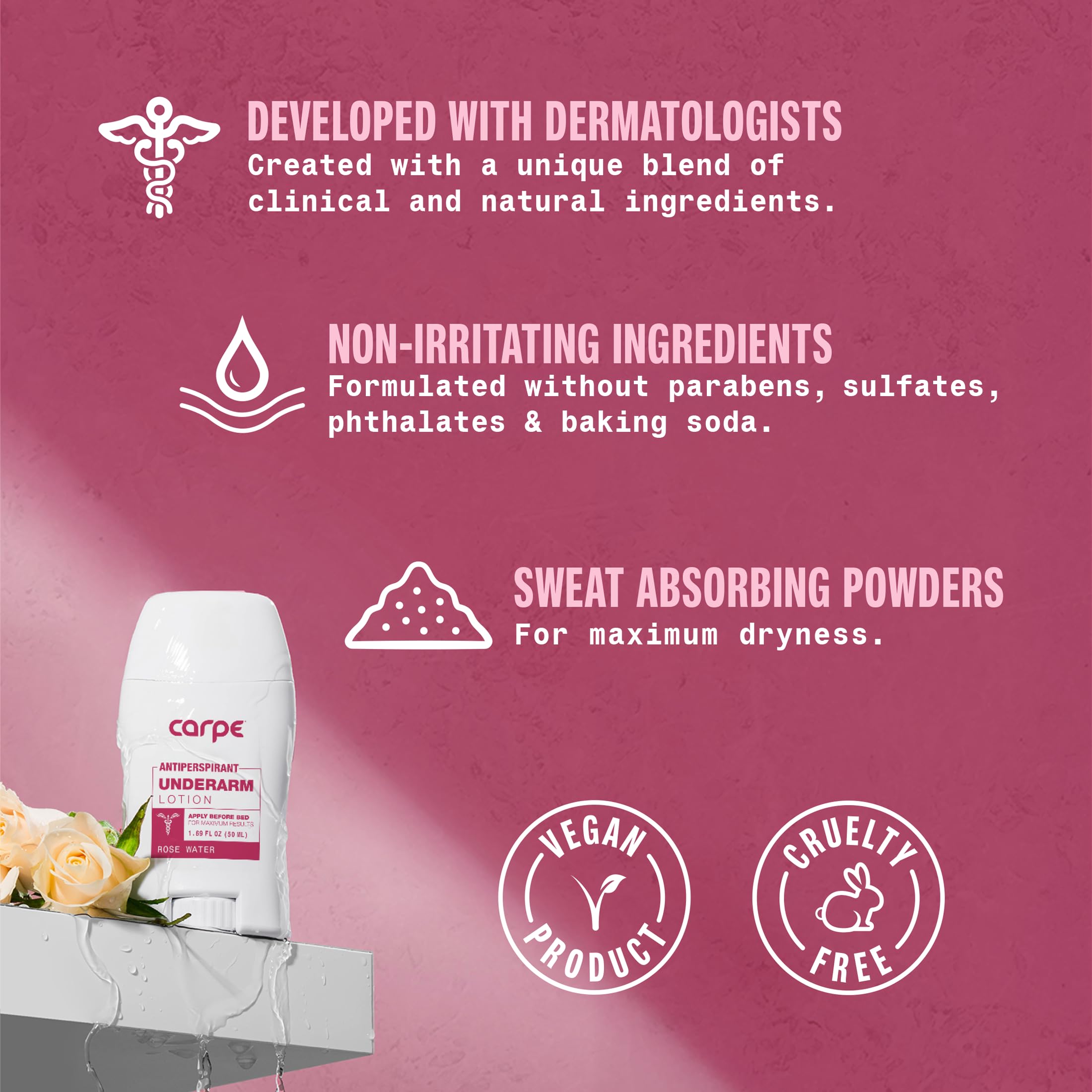 Carpe liquid texture demonstrates quick-dry, non-greasy feel.