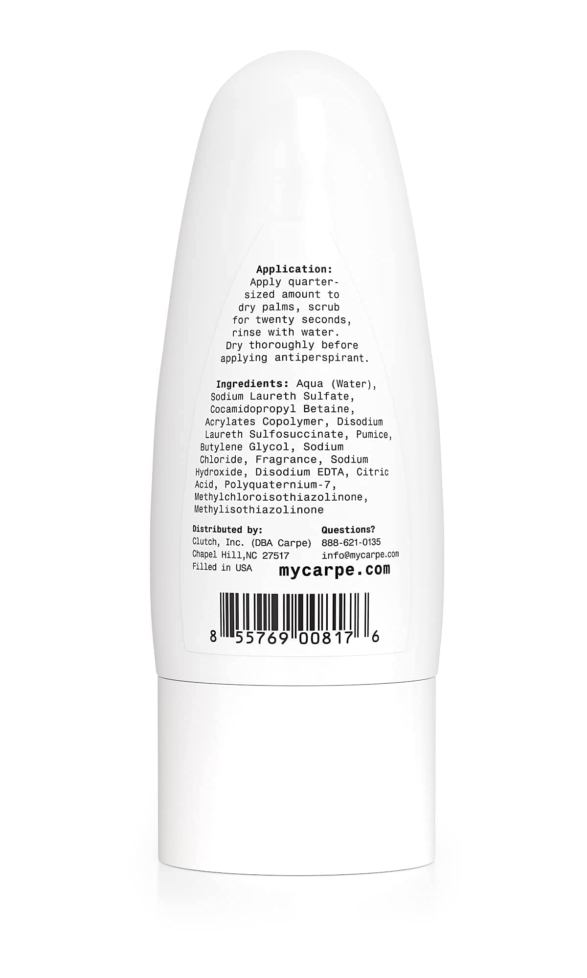 Carpe Underarm Scrub progress usage close-up indicating consistent exfoliation