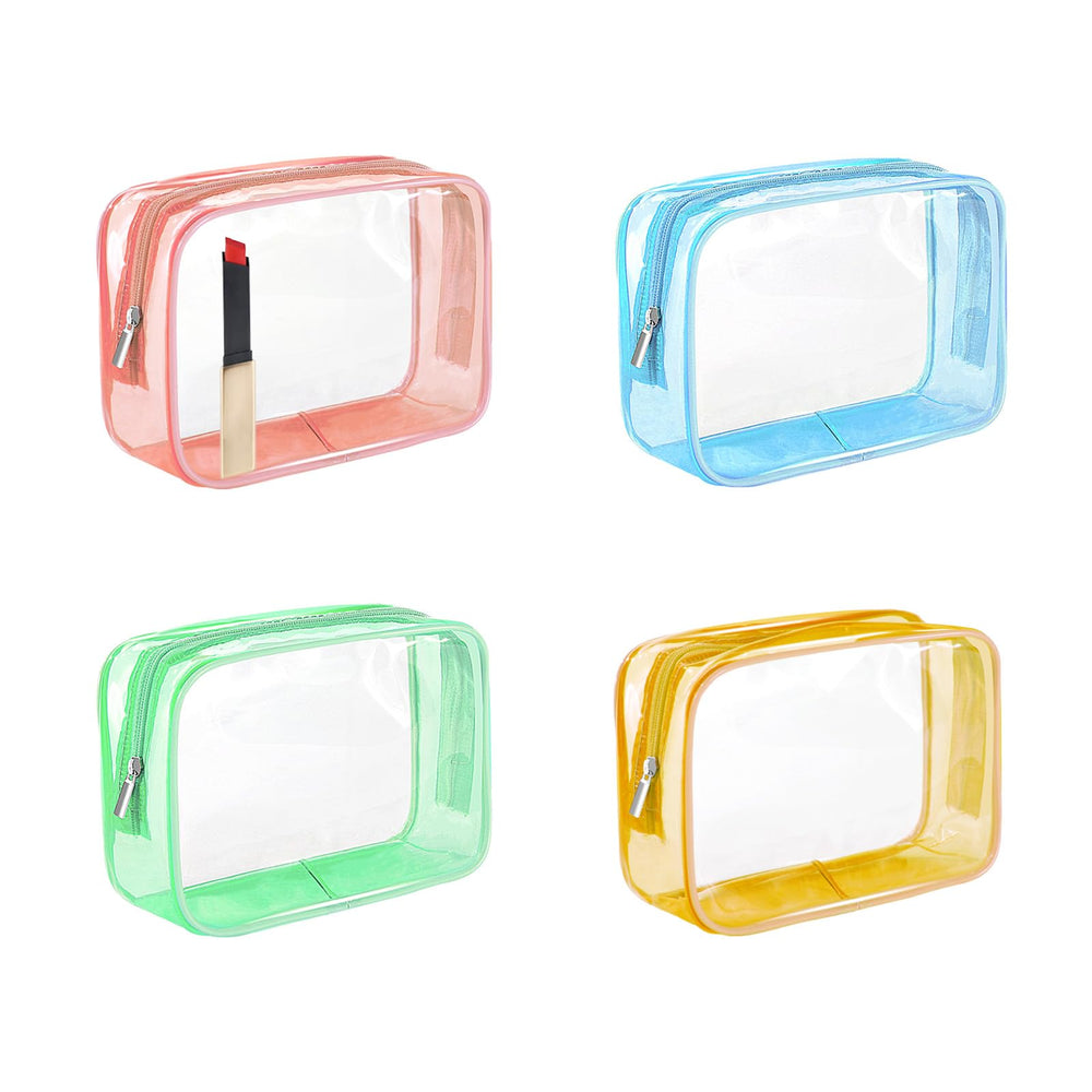 CarryEpic clear makeup bag pink with see through design for quick travel access.