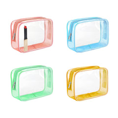 CarryEpic clear makeup bag pink with see through design for quick travel access.