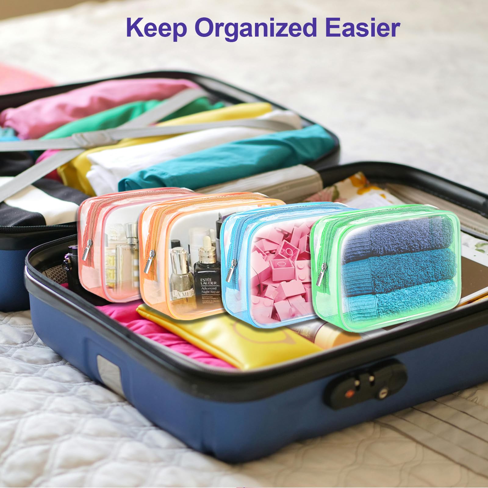 CarryEpic durable zipper clear bag secures small items on the go.