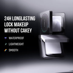 CARSLAN powder application puff demonstrates seamless blending for a translucent matte look.