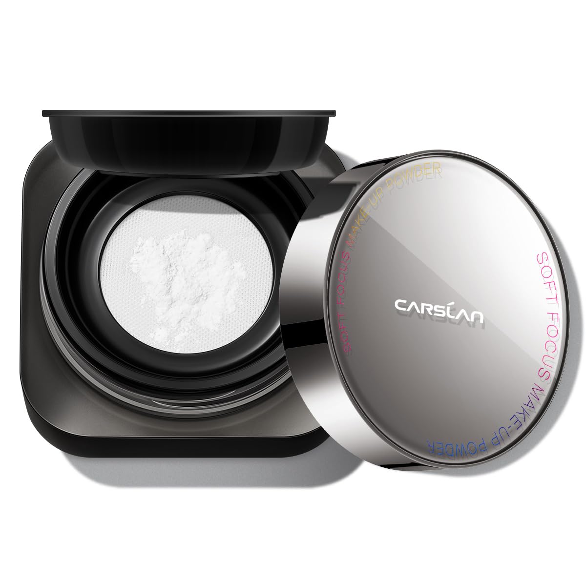 CARSLAN 1.0 soft focus powder bottle delivers smooth, shine-free finish all day.