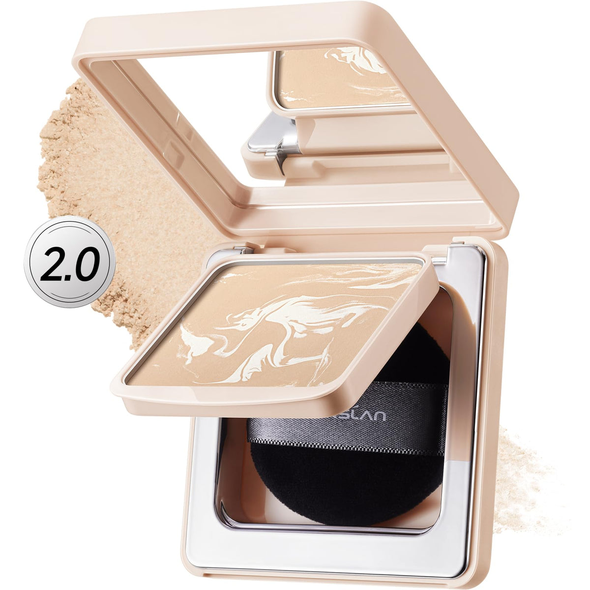 CARSLAN 2.0 powder compact front view for oil control and long wear.