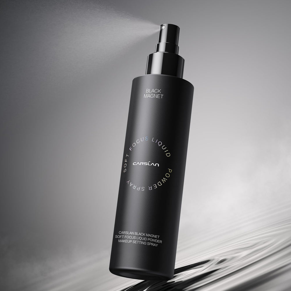 CARSLAN spray mist on the face sets makeup for lasting wear.