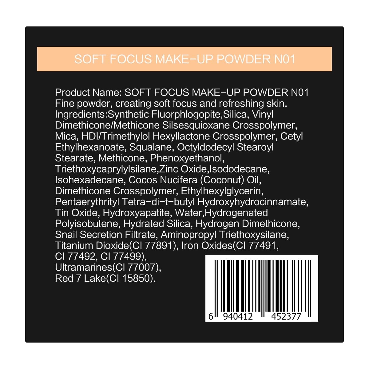 CARSLAN soft-focus powder compact case opened for portable all-day wear.