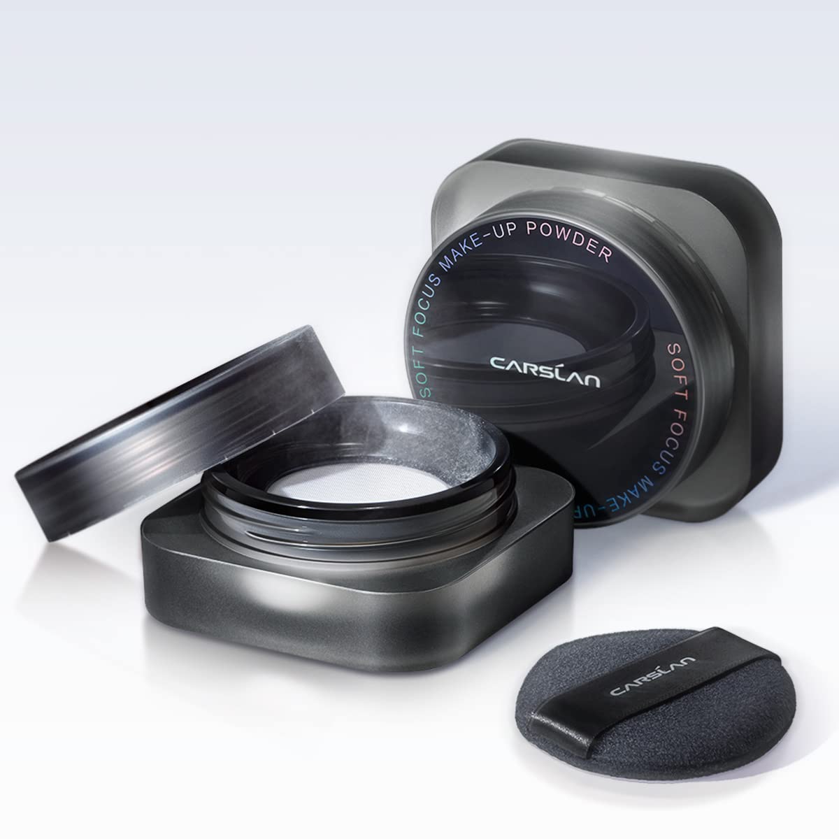 CARSLAN soft-focus powder finish shot shows shine-free, natural look.