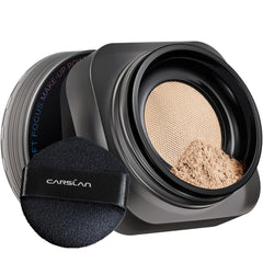 CARSLAN soft-focus loose powder packaging with mesh sifter for mess-free application.
