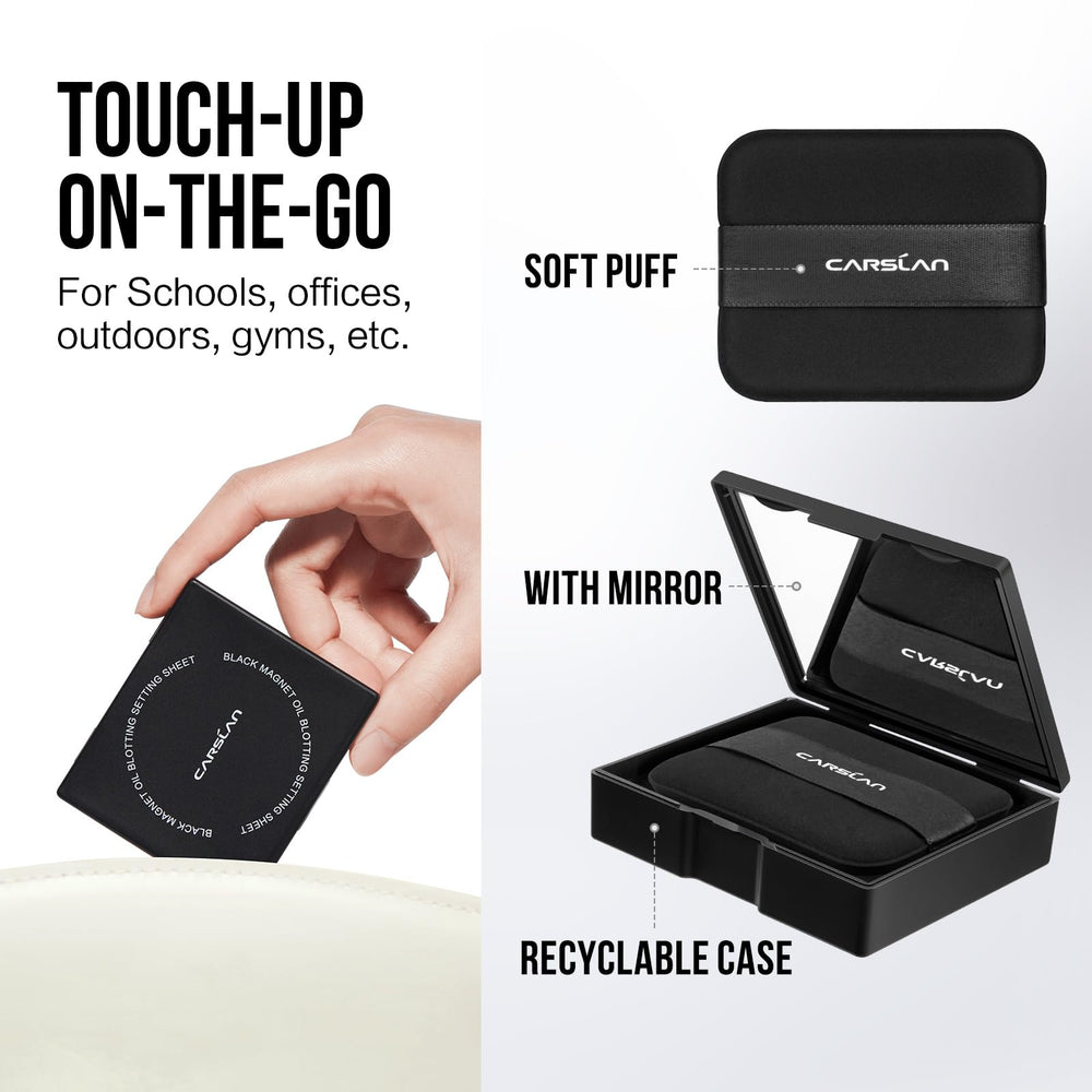 CARSLAN travel-friendly blotting kit fits bags for daily use.