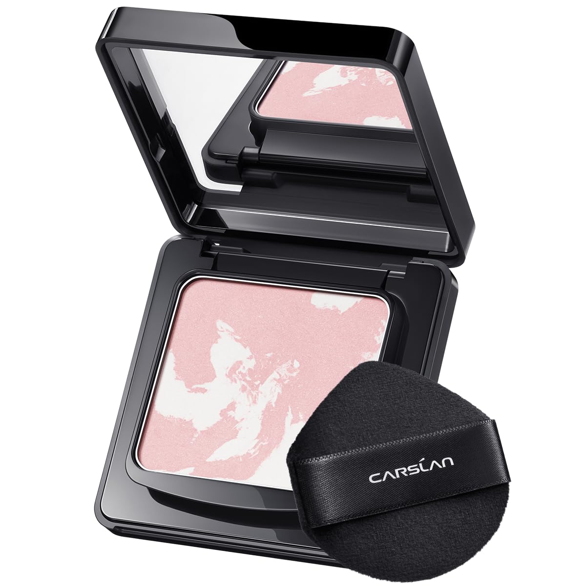 CARSLAN waterproof face pressed powder compact front view showing lasting oil control