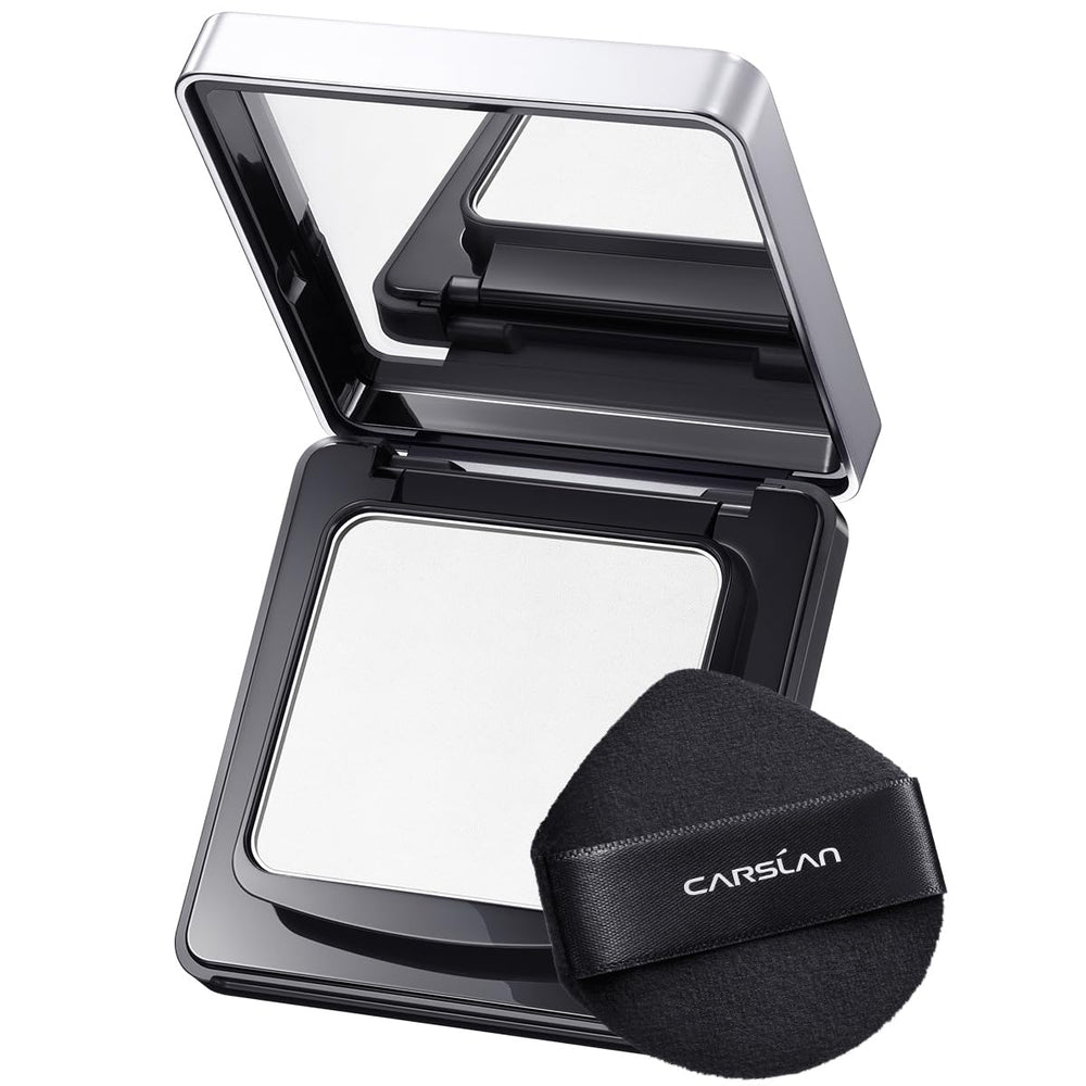 CARSLAN powder compact open with mirror for on-the-go touch-ups.