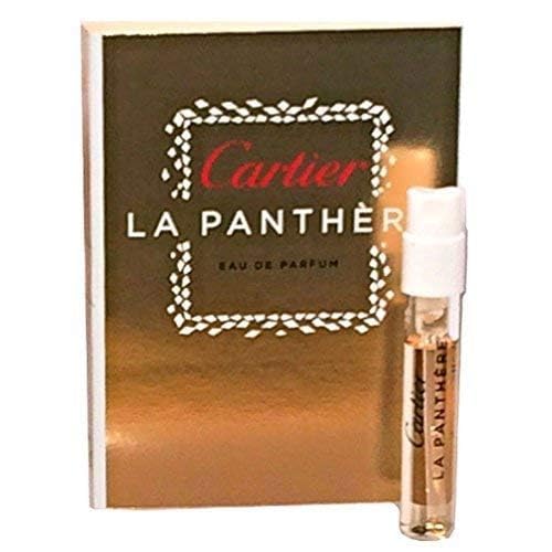 Cartier La Panthere travel-size packaging showcases easy, discreet fragrance on the go.
