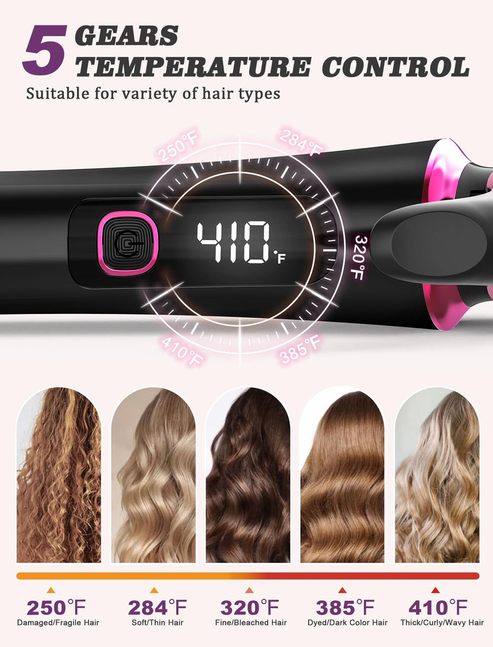 Casavok dual-voltage travel curling iron supports worldwide styling on the go.