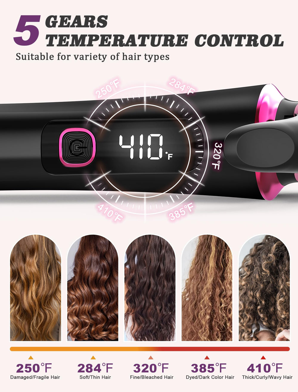 Casavok Mini Curling Iron half-inch barrel creates tight, defined curls.