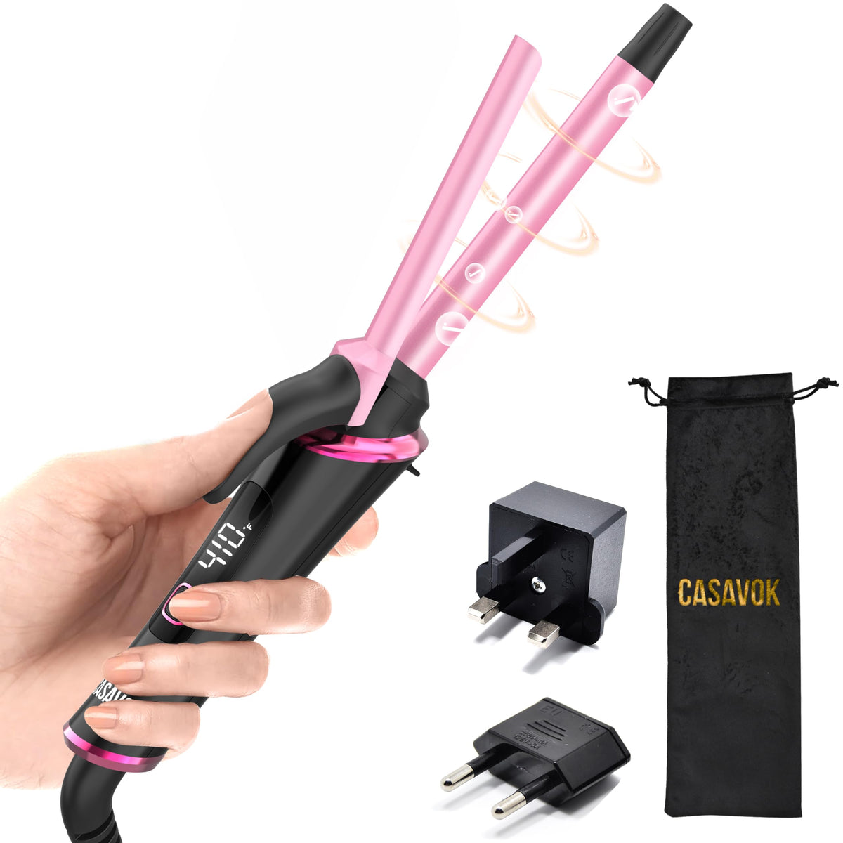 Casavok Mini Curling Iron heat-up in 30 seconds for on-the-go styling.
