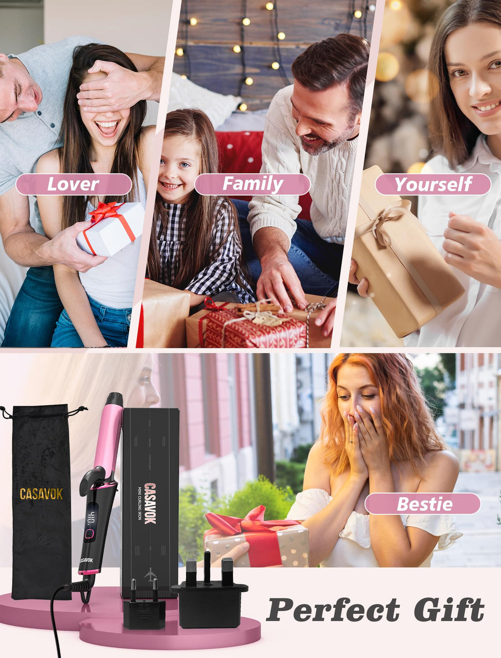 Casavok one-inch travel curling iron creates salon-like curls in a compact form.