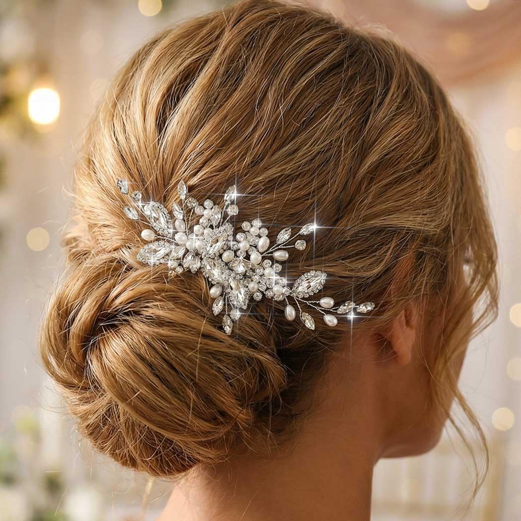 CASDRE bridesmaids hair piece adds delicate sparkle to formal looks