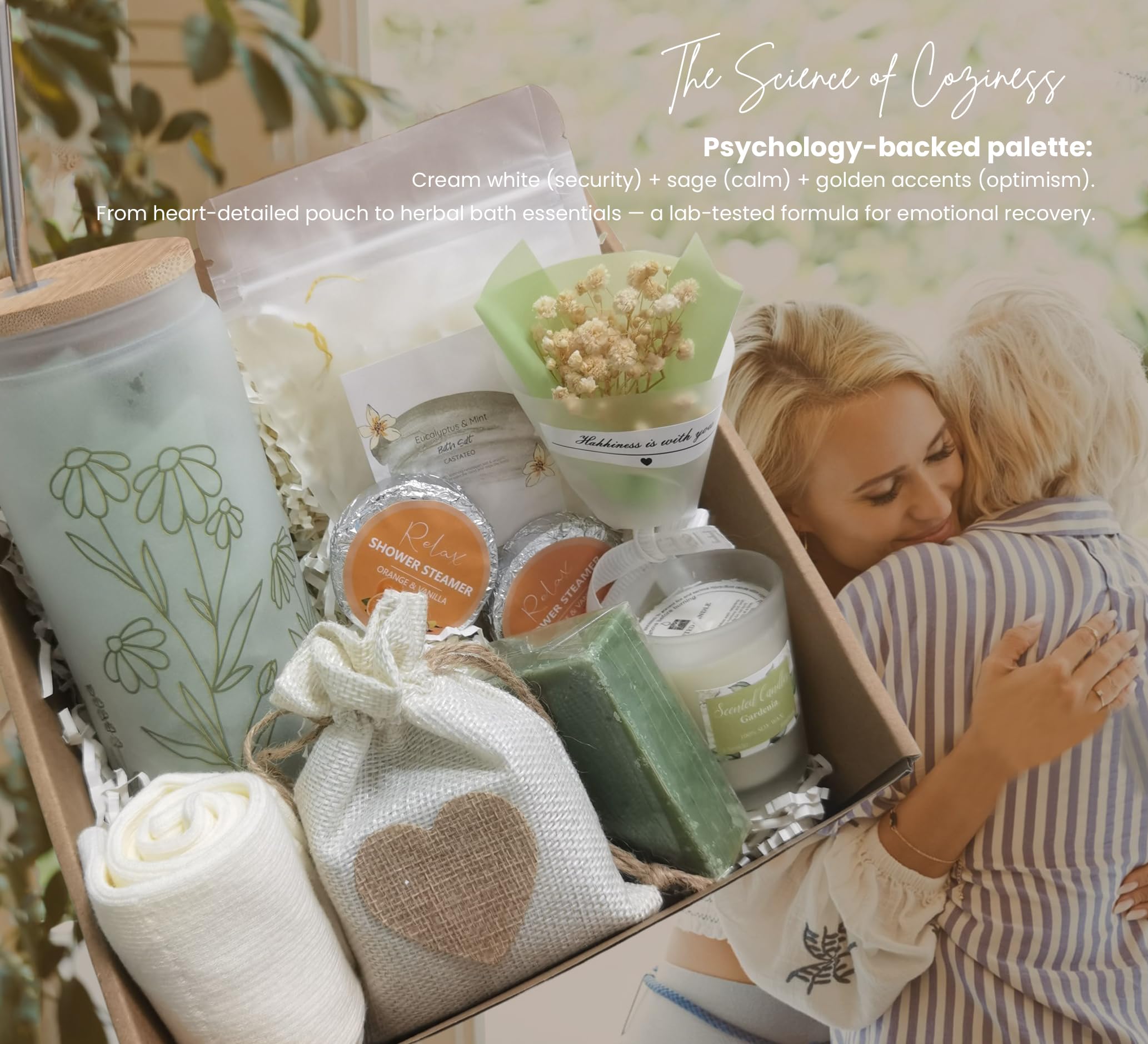 CASTATEO frosted glass cup with sage green design invites a calming tea ritual.