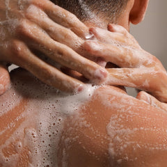 Caswell-Massey All-in-1 Body Wash foaming texture emphasizing hydrating cleanse