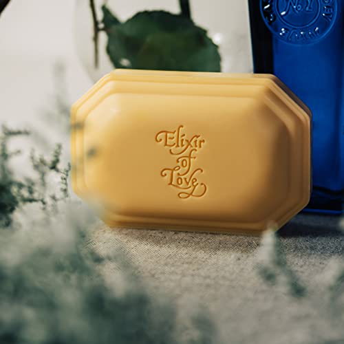 Caswell-Massey Elixir of Love bar soap floral mold highlights timeless elegance and daily luxury.