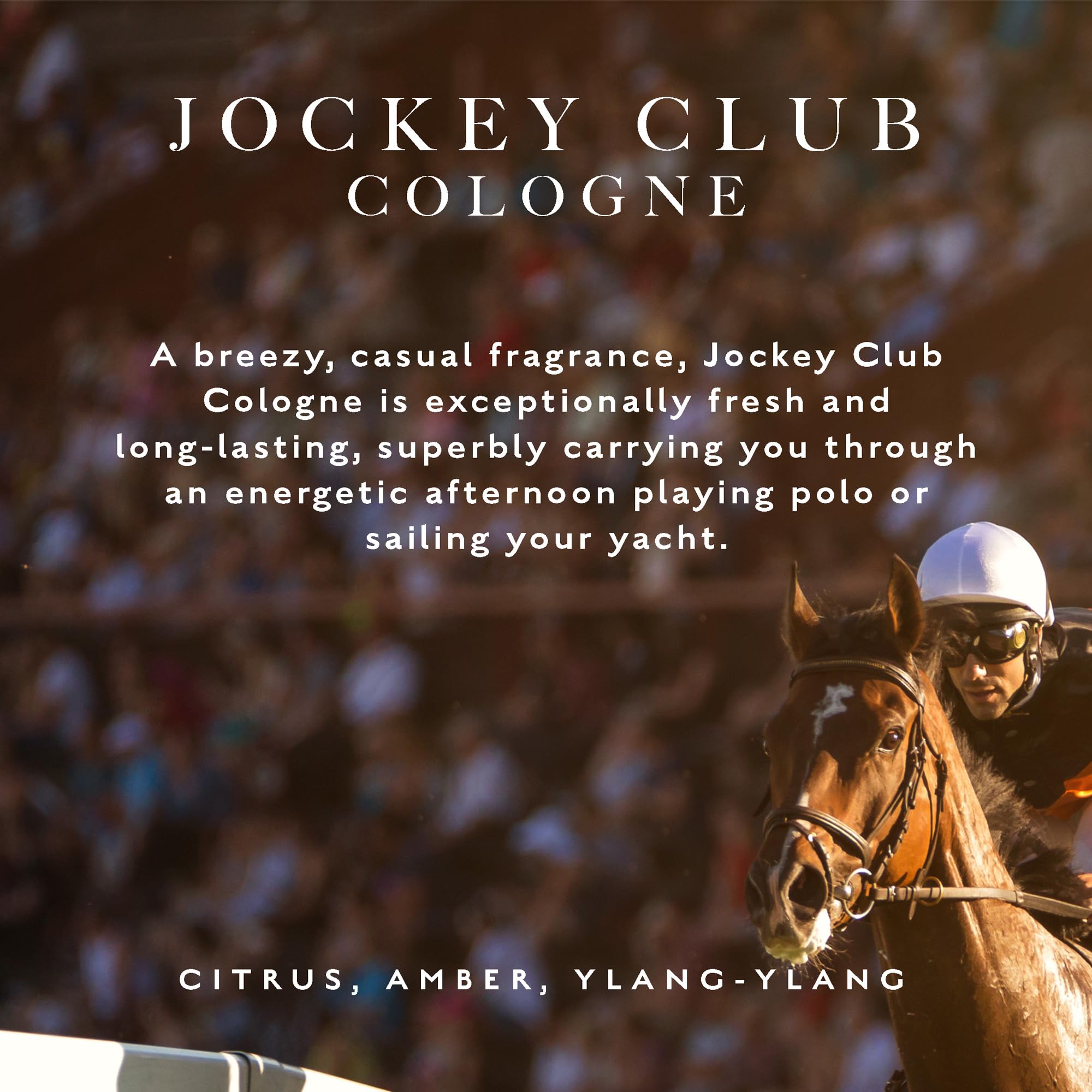 Caswell-Massey Jockey Club amber-bergamot-jasmin close-up suggesting long-lasting fragrance