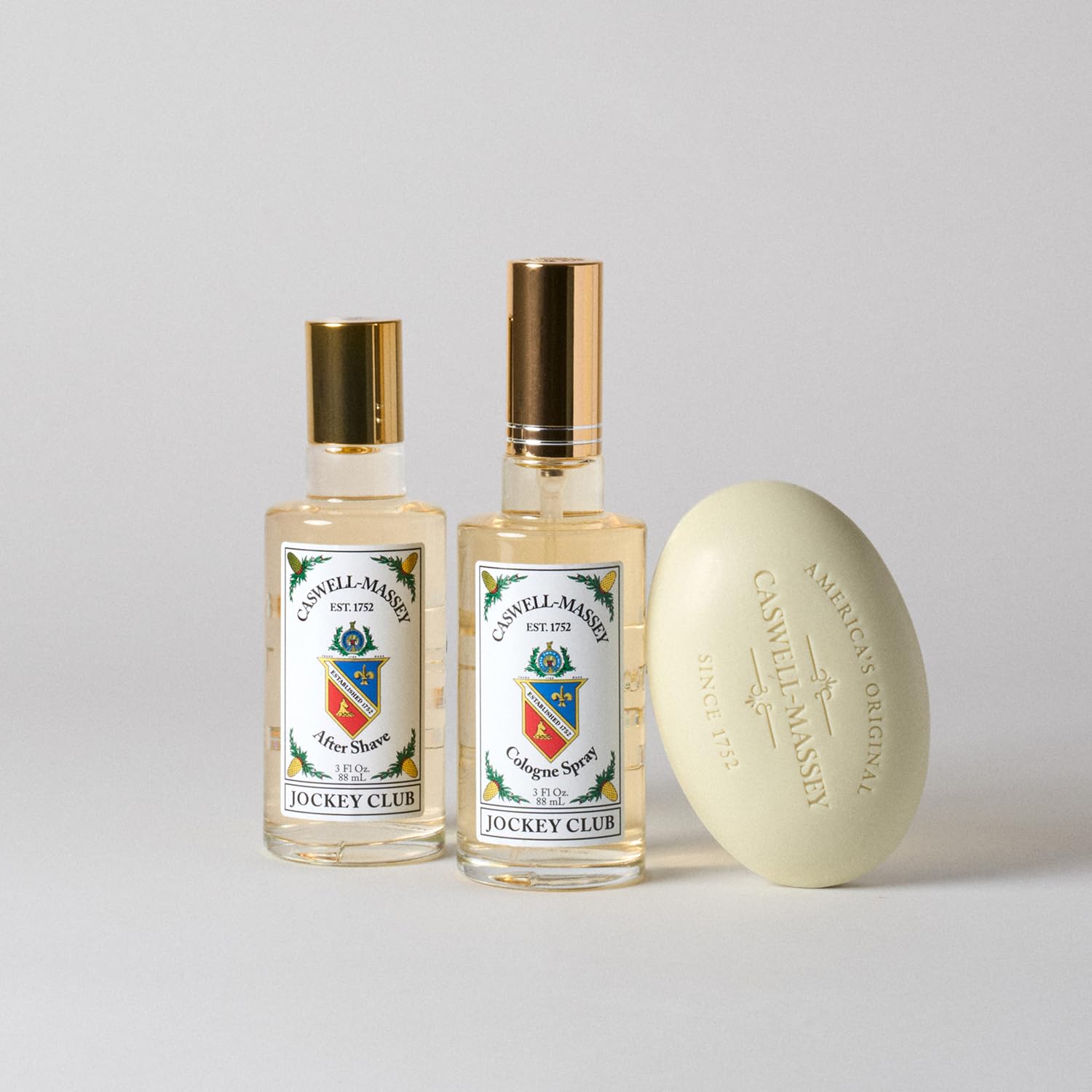 Caswell-Massey Jockey Club packaging USA-made emphasizes craftsmanship and cruelty-free heritage