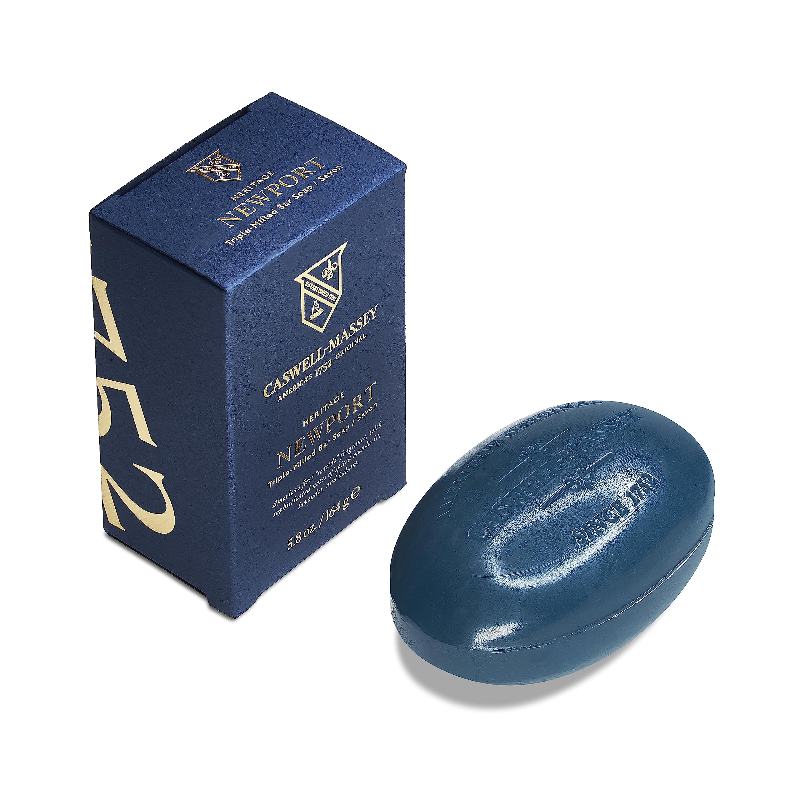 Caswell-Massey Newport bar soap packaging shows premium gift-ready presentation