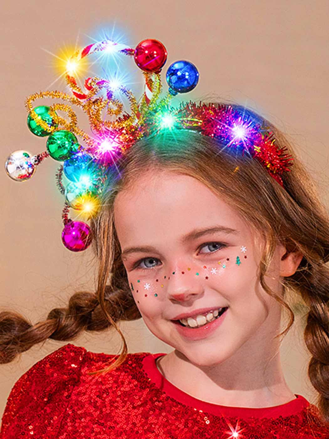 Catery candy-cane holiday headband soft comfortable fit for all-day wear.