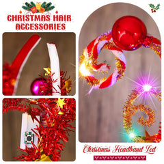 Catery Christmas-ball headband showing tinsel detail for festive shimmer.