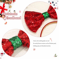 Catery Christmas headband detail shows neat satin stitching and durability.