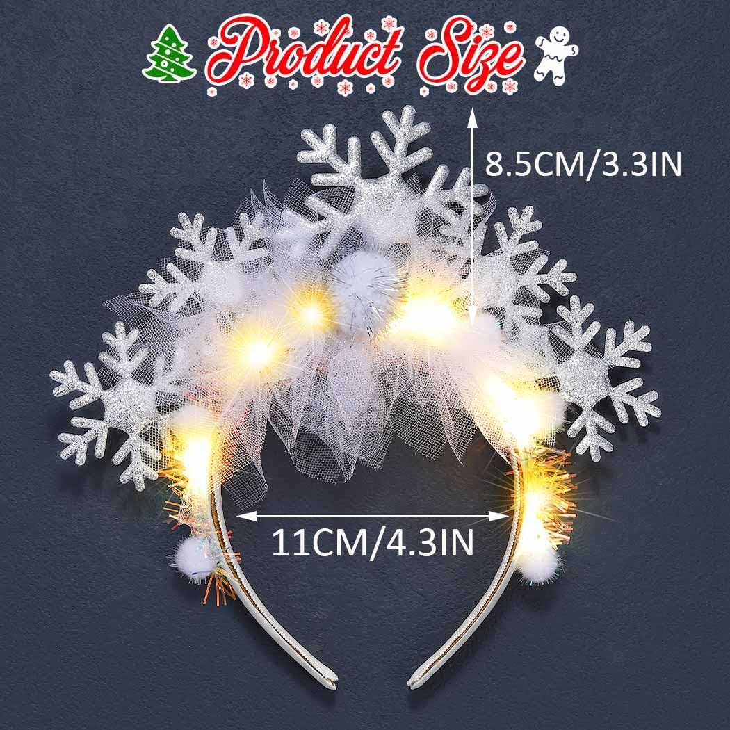 Catery snowflake headband length 7.4 inches for secure all-day wear