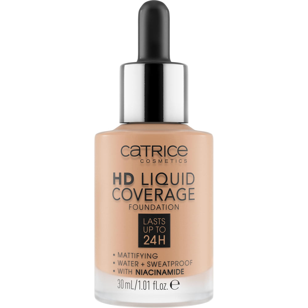 Aplicador gota de Catrice HD Liquid Coverage para dosificar la base con precisión.
