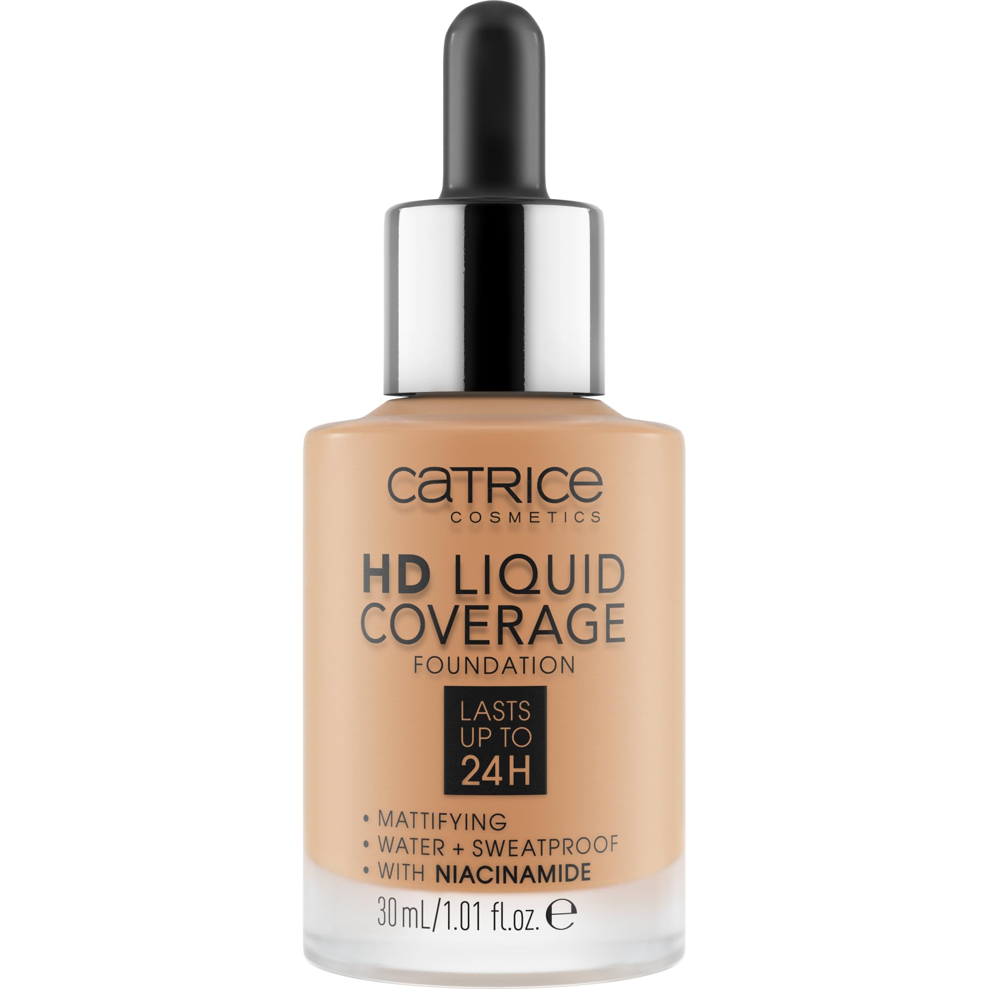 Catrice HD Liquid Coverage bottle close-up showing matte finish.