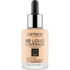 Catrice HD Liquid Coverage dropper application demonstrates controlled, buildable coverage