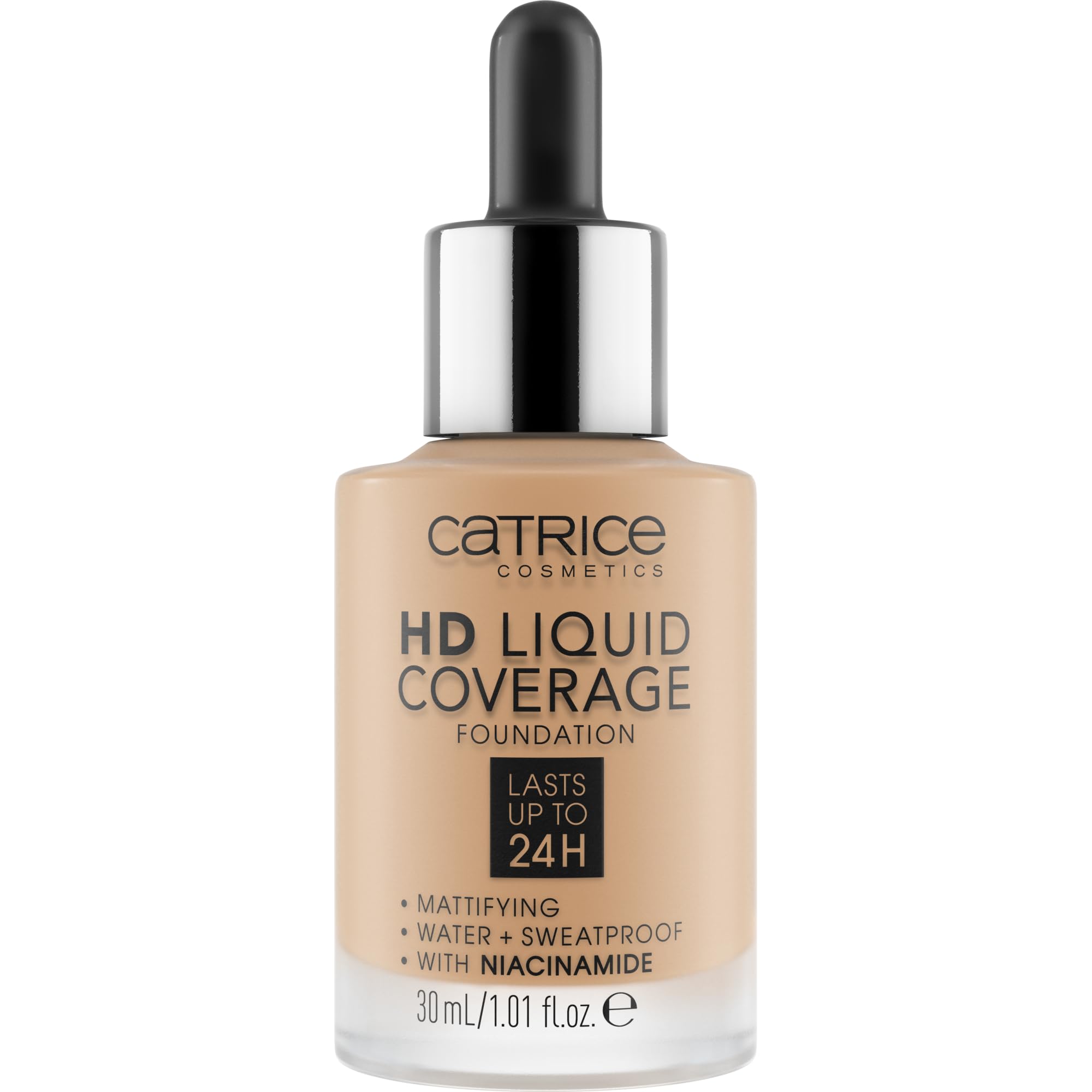 Catrice HD Liquid Coverage dropper close-up illustrating precise buildable application