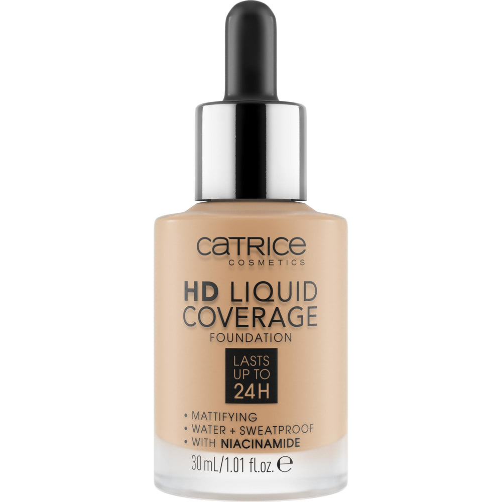 Catrice HD Liquid Coverage dropper close-up illustrating precise buildable application